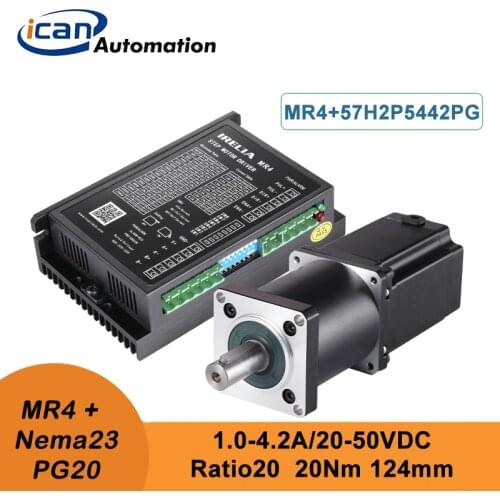 ICAN Nema 23 Reducer Set Planetary-gearbox Step Motor Driver Ratio20 20Nm 100mm Planetary Gearbox Stepper Motor