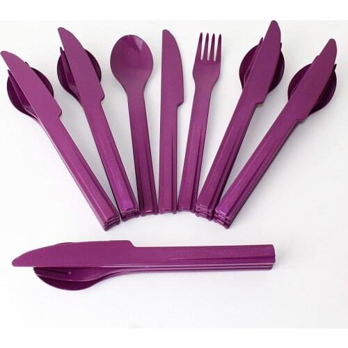 TUPPERWARE picnic cutlery flatware set to go 6X fork flatware set lilac 3'lü set knife, spoon, fork
