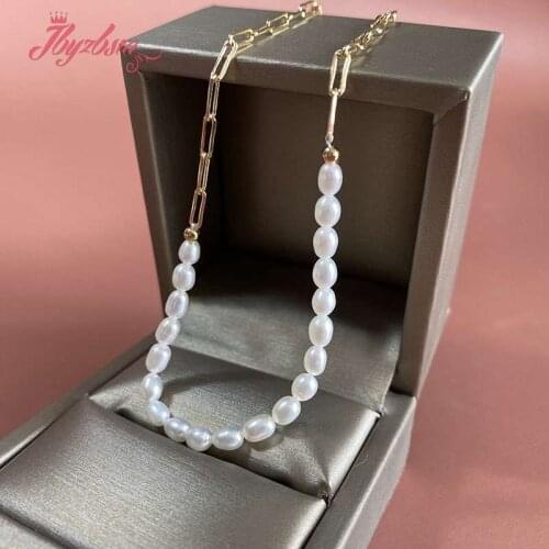 Natural AA Freshwater Pearl 3x4mm Big Smile Gold Chain Jewelry for Fashion women Adjustable Necklace Bracelet Free Shipping