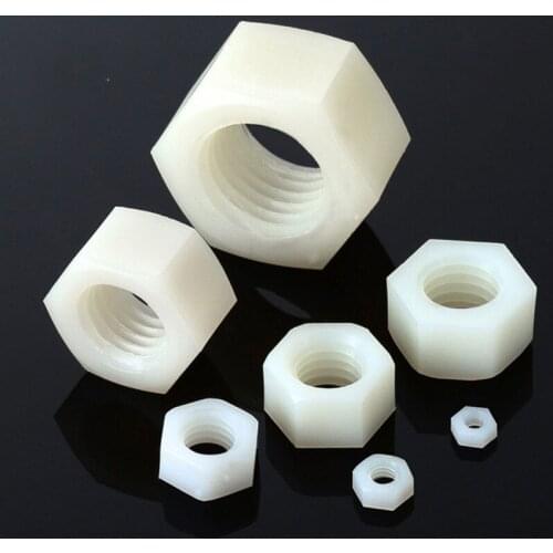 Nylon hexagon nut / plastic nut / nylon nut m2m2.5m3m6m8m10m12 One hundred in a bag