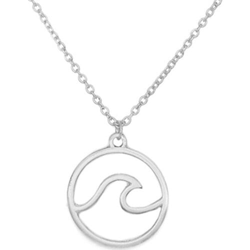 New Delicate Ocean Wave Necklace Beach Nautical Surfing Jewelry Wanderlust Gift For Women