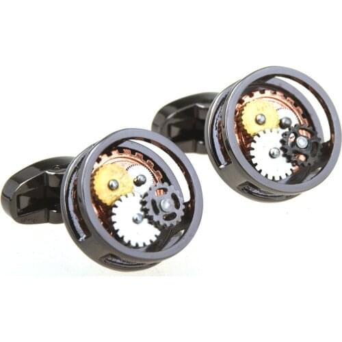 New Arrivals Fashion Letter Cufflinks Mens Shirt Charm Free Shipping Mechanical Watch Movement Cufflinks Gear Cufflink Watches