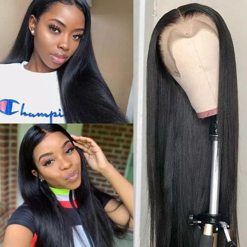 Bone Straight 13x4 Lace Front Human Hair Wigs for Black Women 4x4 Lace Closure Wig Brazilian Hair Pre Plucked Wig Bleached Knots