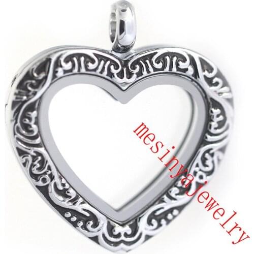 10 pcs Magnet Vintage Heart Custom Floating Charms Glass Locket Xmas Gift Mothers Day Lovers Present Without Charms