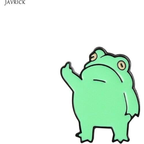 Alloy Metal Cartoon Frog Enamel Pin Cute Animal Badge Jewelry Accessories Paint Brooch for Bags Clothes Caps Decoration
