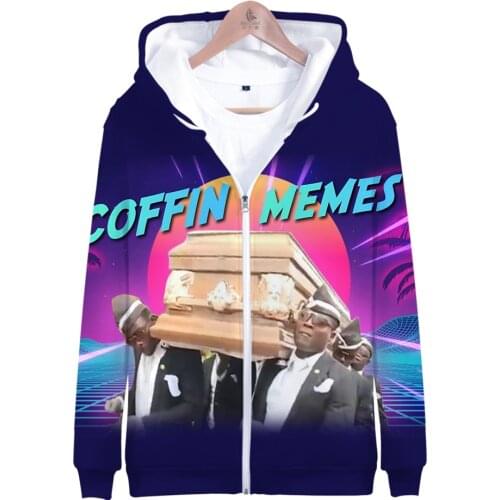 Coffin Dance Pallbearers 3D Hoodies Men/Women New Fashion Zipper Hooded Sweatshirts Hip Hop Coats Long Sleeve Casual Hoodies