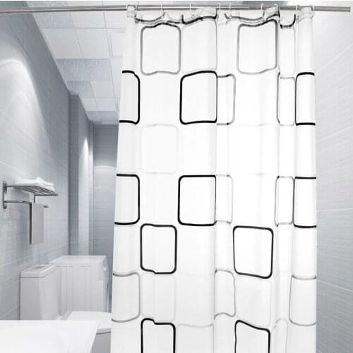 Waterproof Mildew Proof PEVA Bath Curtain Geometric Bathroom Shower Curtain Environmental Toilet Door Curtain