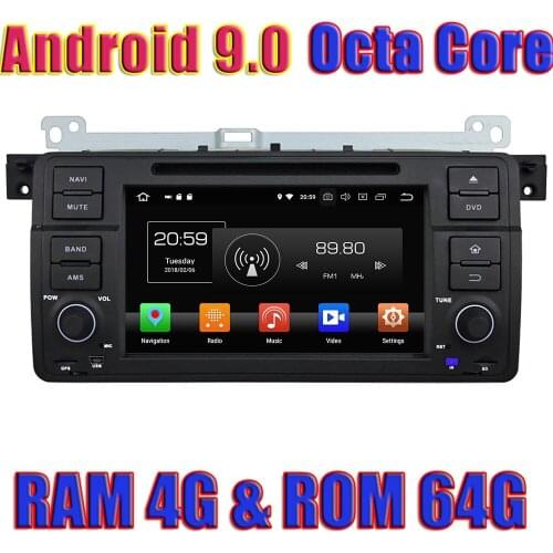 WANUSUAL 7Inch Octa Core Android 9.0 GPS Navigation For BMW E46 M3 1998 1999 2000 2001 2002 2003 2004 DVD Player Radio 1024*600