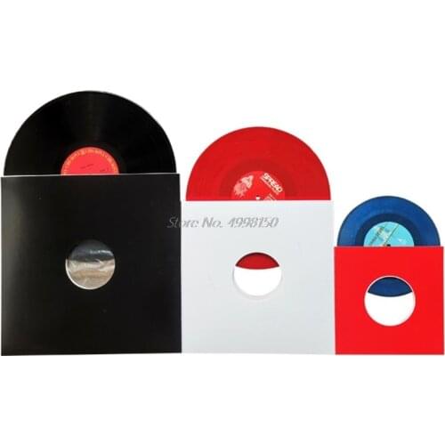 10PCS Anti-static Hard Shell Paper Inner Sleeves Polylined Protectors with Hole for 7/10/12 Inches LP Vinyl Record Album Accesso