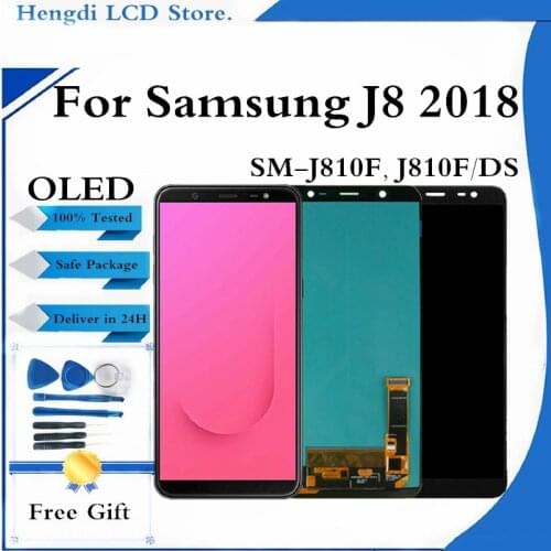 100% Test OLED Display For Samsung Galaxy J8 2018 J810 SM-J810 J810M LCD Screen Replacement Touch Screen Panel