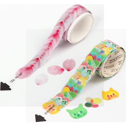 200PCS/Roll Flower Petals Washi Tape DIY Scrapbooking Diary Paper Stickers Roll Cute Adhesive Paper Tape Decorative Tape