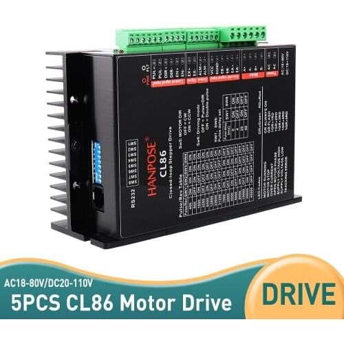 5pcs for NEMA34 CNC controller hybrid servo motor CL86 closed loop step servo driver AC18-80V DC20-110V for CNC milling machine