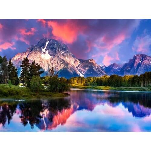 5D DIY full Diamond embroidery Landscape lake Cross Stitch mosaic picture Rhinestone Home decoration Gift Sale