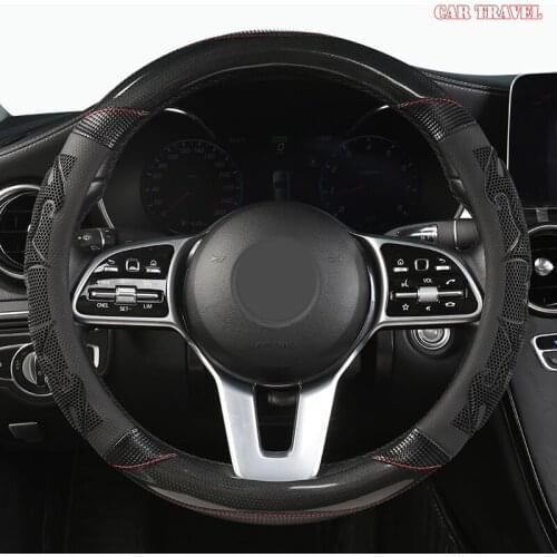 CAR TRAVEL Microfiber Leather Car Steering Wheel Cover For GMC Sierra Yukon Terrain Acadia Savana Envoy Canyon 1500