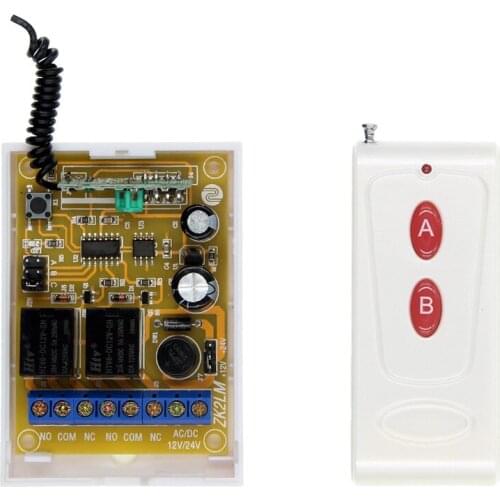 2 IN 1 Wide Range 1000M DC 12V 24V 2 CH 2CH RF Wireless Remote Control Switch System,Transmitter + Receiver,315 / 433 MHz