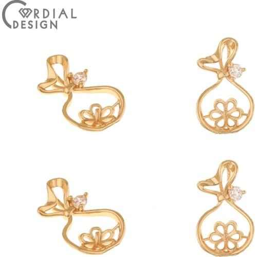 Cordial Design 100Pcs 11*18MM Jewelry Accessories/Pendant/Hand Made/Blank Tray/CZ Charms/Jewelry Findings & Components/DIY Parts