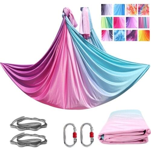 Hot Sale 13Colors To Choose 10Meters Aerial Yoga Hammock Set Aerial Yoga Swing Kit Nylon Anti-Gravity Yoga Fitness