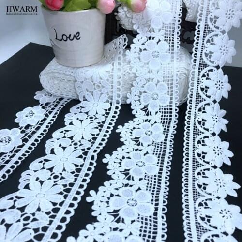HWARM 10yard Water soluble milk lace new lace bar code curtain skirt african lace fabric 2020 arts craft sewing fabric wedding