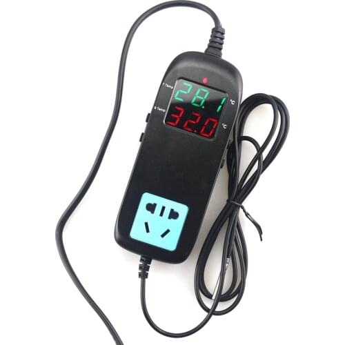 AC90V~250V EU Microcomputer Thermostat Socket -40~120C Intelligent Temperature Controller for Heating Equipment Outlet