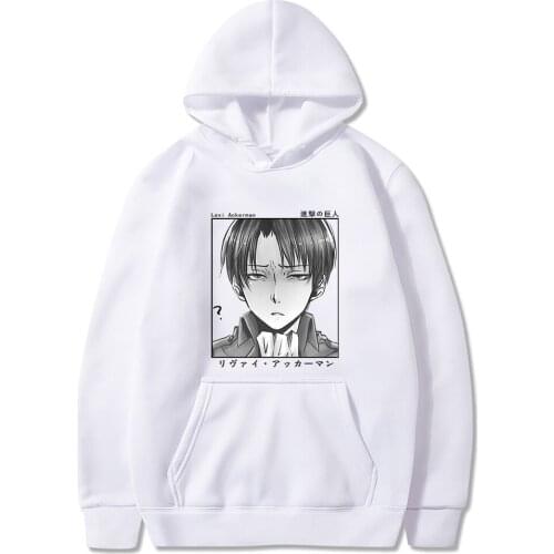 Classic Anime Attack On Titan Hoodies Cool Levi Ackerman Pullover Mens Hip Hop Streetwear Japanese Style Causal Sweatshirt
