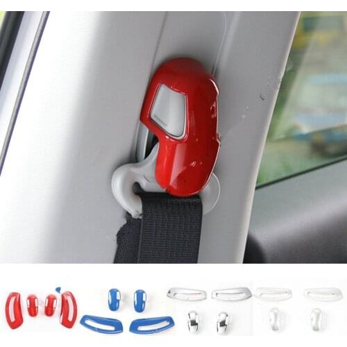 4 Color For Jeep Compass 2017+ Car Seats Safety Belt Kits Button Decor Trim Cover