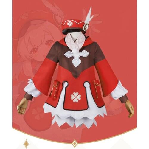 Game Genshin Impact Klee Cosplay Costume Wigs Shoes Loli Party Outfit Uniform Women Halloween Carnival Costumes