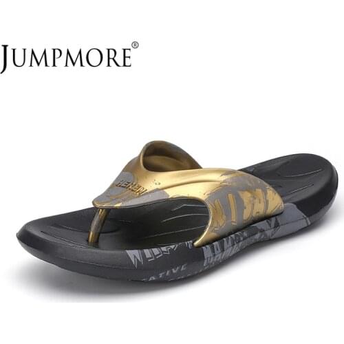 Jumpmore Comfortable High Elastic Flip Flops Fashion Men Shoes Beach Slippers Size 38-45