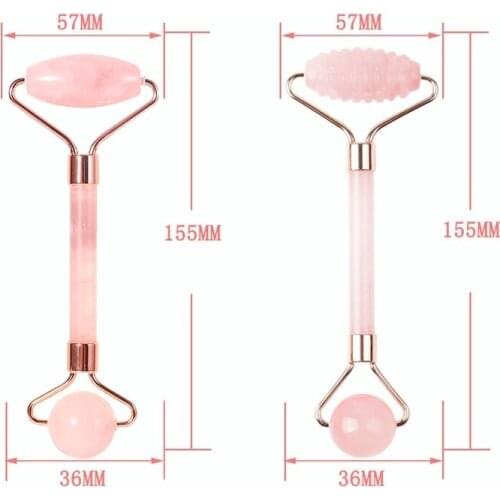 Jade Roller Facial Massager Face Lifting Massager Rose Quartz Roller Natural Powder Crystal Jade Scraper Skin Care Tool
