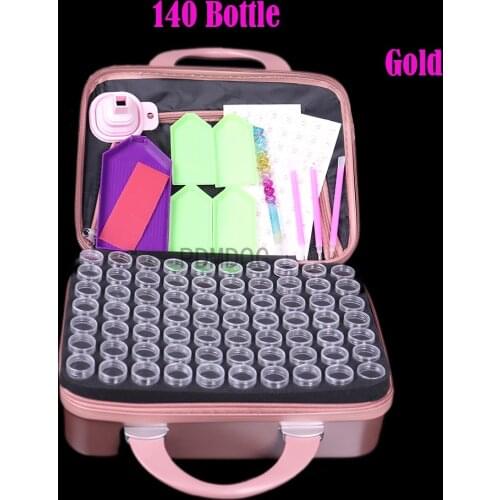 New Fashion 140 Bottles 5D Diamond Painting Accessories Hand Bag Storage Box Beads Embroidery tool Mosaic Container Nail Case