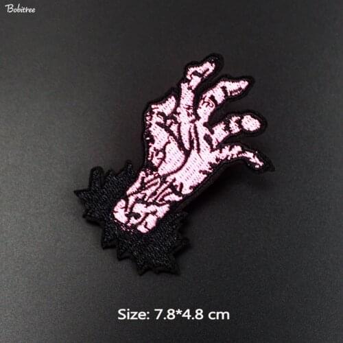 New design hand Size 7.8*4.8 cm Patches iron on Transfer for Clothing Jeans DIY Badges Embroidered Applique Stickers