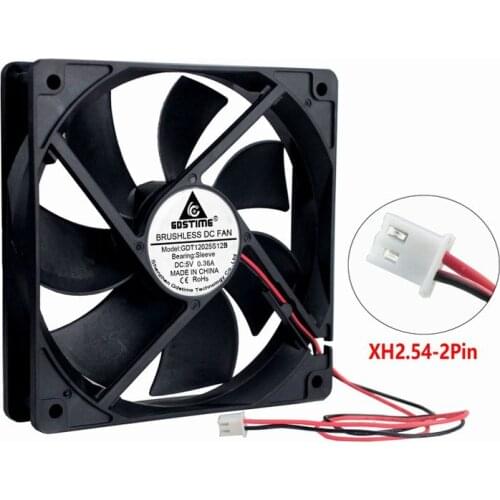 Gdstime 1 Piece 12cm DC 5V Cooling Fan 120x120x25mm 12025 120mm x 25mm PC Computer Case System Cooler High RPM 0.5A
