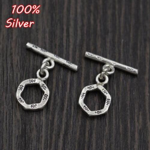 Wholesale Fine Jewelry Accessories 925 Sterling Silver Color Flower Carved Charms OT Toggle Clasps For Pearl Jewelry