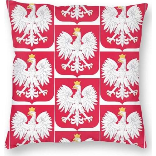 Polish Coat Of Arms Square Pillow Case Decorative Pillow Poland Flag Polska Customized Pillowcase