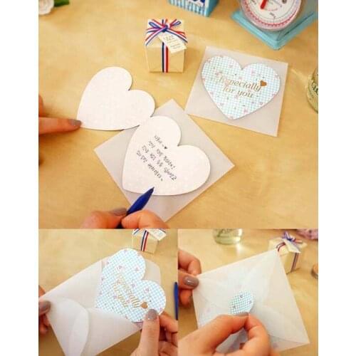 Festival supplies mini greeting cards paper lovely heart for Birthday Wedding Party gift candy box craft DIY favo kids