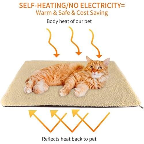 Self Heating Pet Bed Warm Thick Cashmere Comfortable Mat Warmer Supplies Pad Large Dog Bed Washable Cushion Mattress Kennel