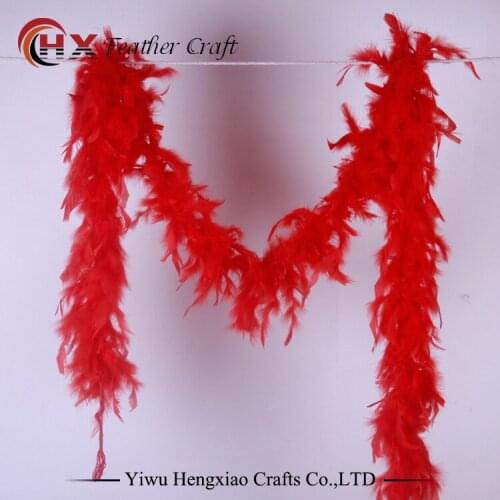 2Yards Fluffy Red Turkey Feather Boa Marabou Feathers Ribbon Shawl for Wedding dress making Decoration Plumes Crafts