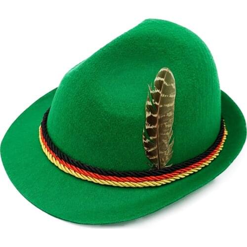 Halloween Germany Oktoberfest Wool felt made of human feather costume hat Novelty disguise Panama hat headgear