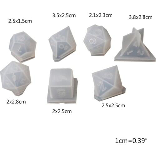 7 Shapes Dice Fillet Square Triangle Dice Mold Dice Digital Game Silicone Mould