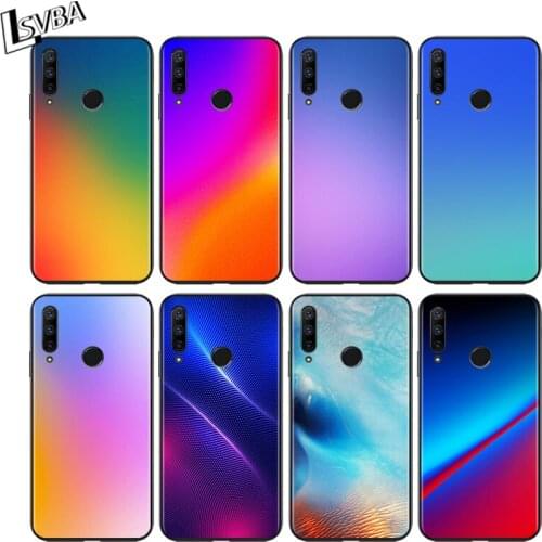 Gradient Color for Huawei Honor 30 20 10 9S 9A 9C 9X 8X MAX 10 9 Lite 8A 7C 7A Pro Silicone Black Phone Case