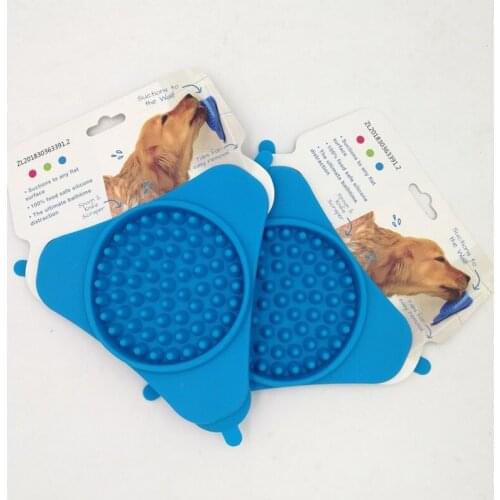 Blue Portable Fixed Suction Dog Lick Pad Cup Bowl Dog Slow Feeder Silicone Pet Transfer Plate Bath Best Selling Pet Supplies
