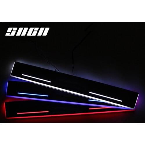SNCN Trim Pedal LED Car Light Door Sill Scuff Plate Pathway Dynamic Streamer Welcome Lamp For Acura RDX 2012 - 2014 Waterproof