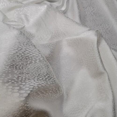 Fabric For Dress White Jacquard Stretchy Glossy Polyester Qualified Soft Breathable Cloth Materil DIY