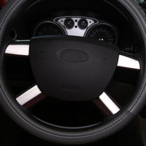 My Good Car Stainless Steel Car Steering Wheel Decoration Cover Trim Sticker for Ford Focus 2 MK2 2005 - 2011 Accessories