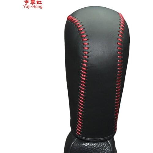 Yuji-Hong Car Gear Covers Case for Mitsubishi Zinger Manual Gear Shift Collars Genuine Leather Hand Stitched DIY Car Styling