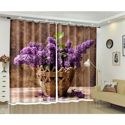 Customizable Blackout Curtains Drapes Lavender 3D Print Window decorate For Living room Bed room Office Hotel Wall Tapestry