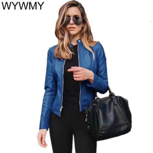 WYWMY Winter Jacket Women PU Leather Keeps Warm Fashion Long Sleeve Coat Thick Female Women Jacket Solid Spring/Autumn Outwear