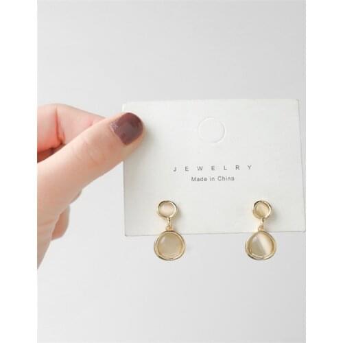 Punk Girl Earrings 2020 Fashion New Temperament Earrings Geometric Translucent Small And Simple Wild Earrings Hypoallergenic