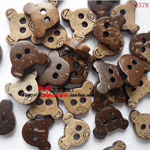 100 pieces/lot Natural Coconut Buttons Grament Buttons Diy Beads - 11*13mm C578