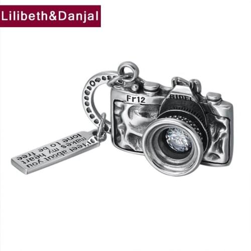 2019 Vintage Pendant 100% 925 Sterling silver Jewelry Men Women Classic Camera Letter Mosaic stone Necklace Pendant Charm P94
