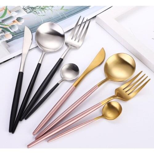 304 stainless steel cutlery series steak knife fork spoon tableware dinner set gift